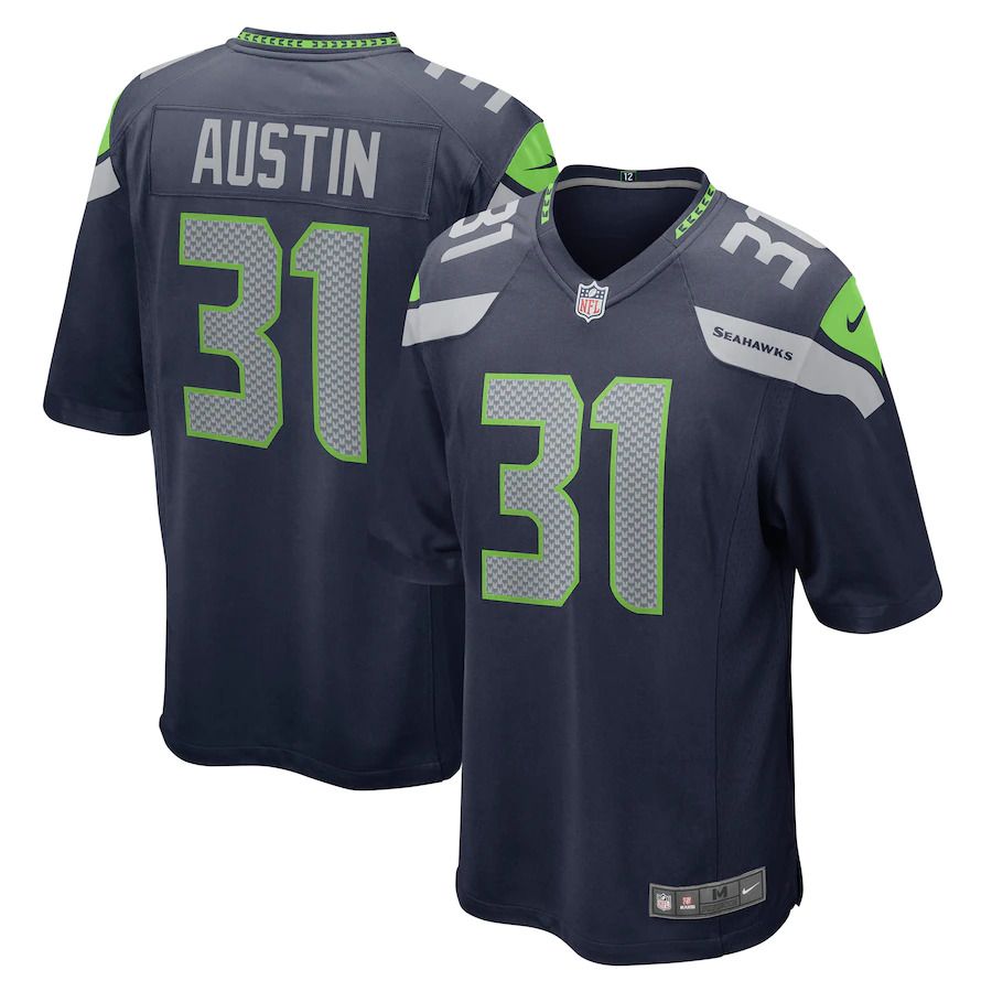 Men Seattle Seahawks 31 Blessuan Austin Nike College Navy Game NFL Jersey